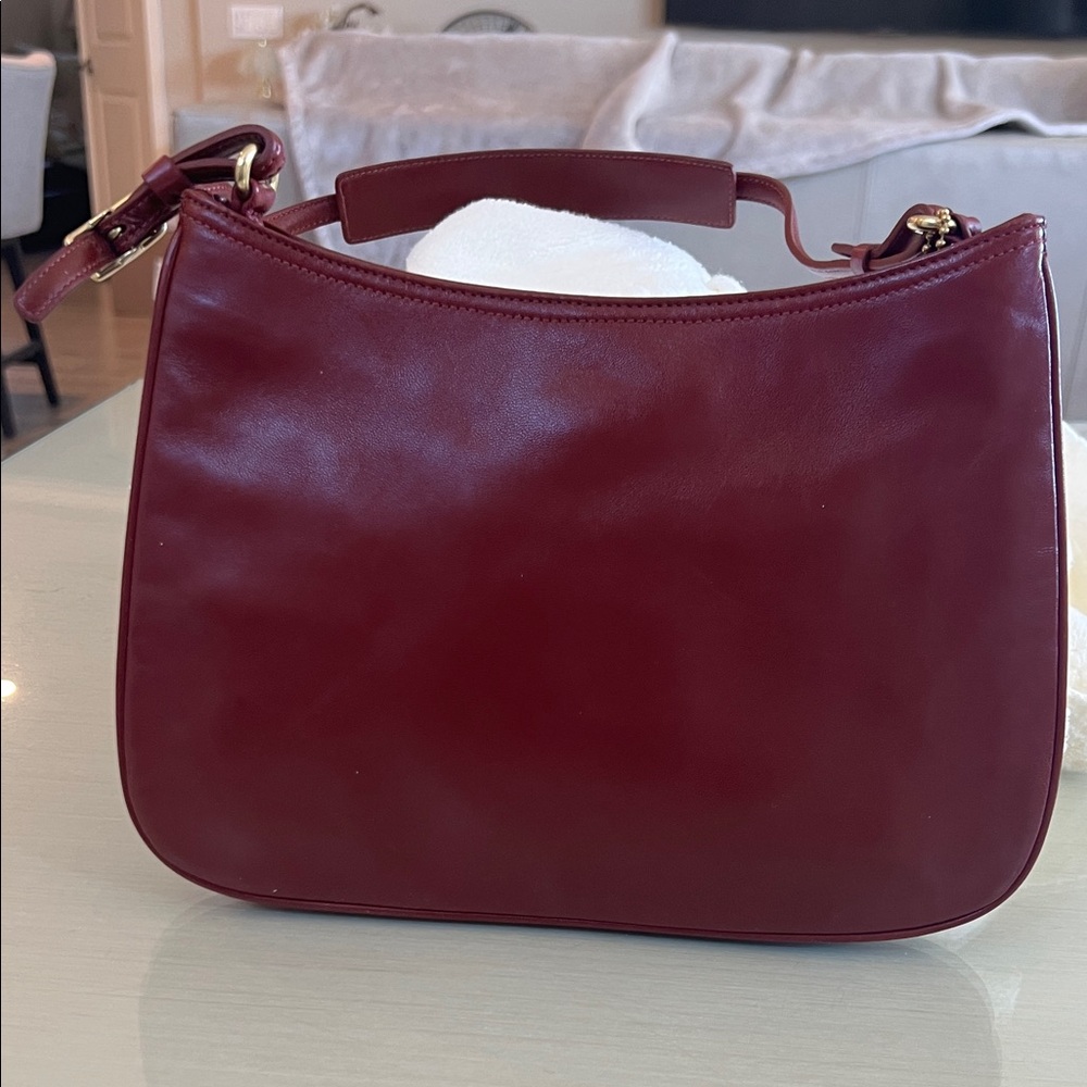 Coach Burgundy Leather Shoulder Bag